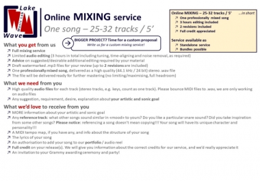 Online mixing - One song - 25-32 tracks / 5