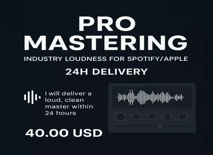 PRO Mastering 24hs delivery Loudness for Spotify/Youtube/Apple