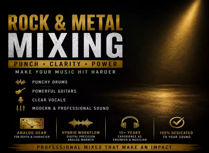 Modern Metal & Rock Mixing – Punchy Drums, Wide Guitars, Pro Sound