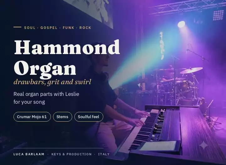 Hammond Organ Tracks: Soul, Gospel, Funk & Rock Organ for Your Song