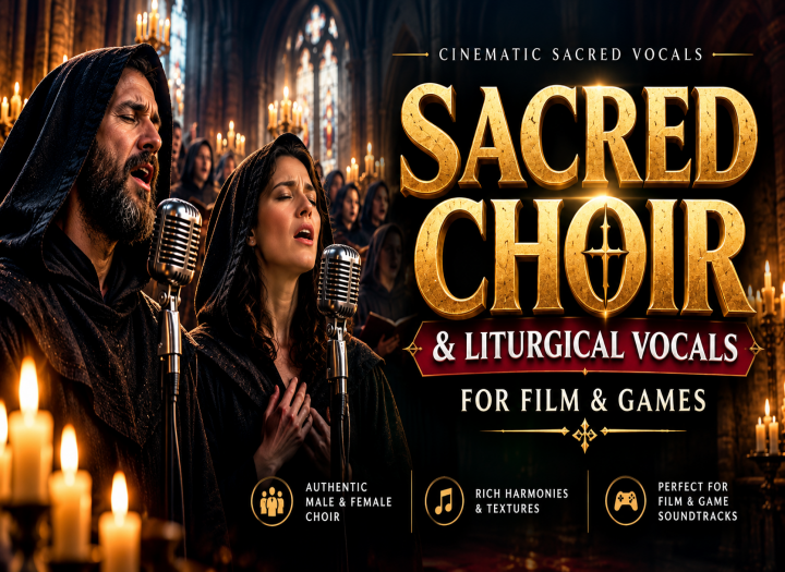 I will Record sacred choir and liturgical vocals for film and games, cinematic vocals