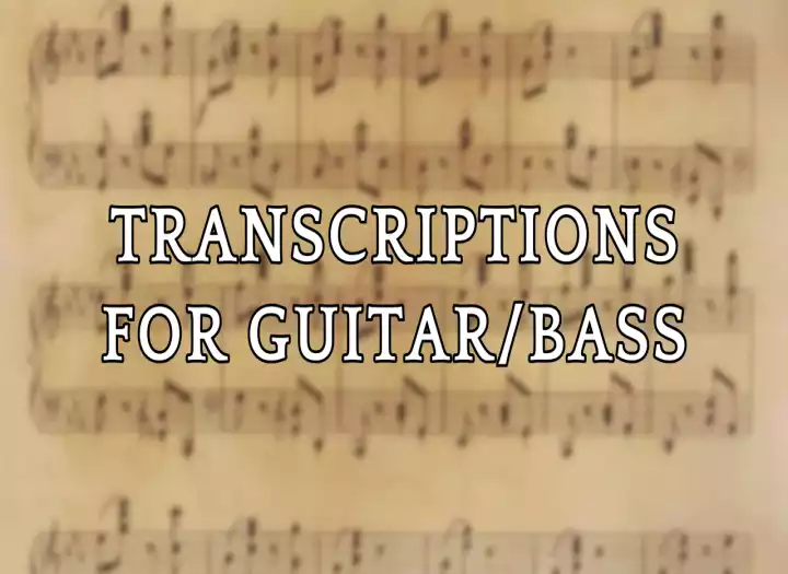 Guitar and bass transcriptions (leadsheet, guitarpro, finale)