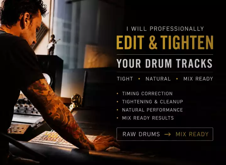 I Will Professionally Edit And Tighten Your Drum Tracks