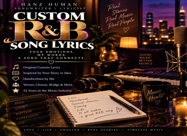 I Will Write Original Custom R&B Song Lyrics From Your Story or Idea