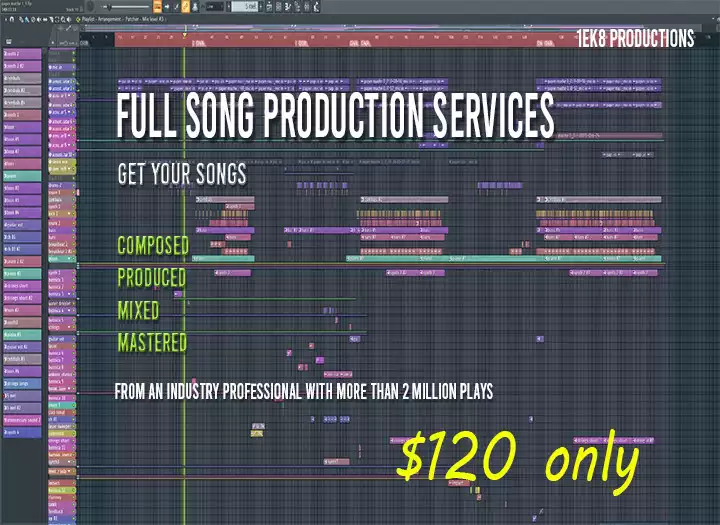 Full song creation services: composition, production, mixing and mastering