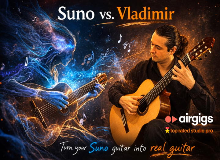 Replace Suno & AI Guitars with Real Session Guitar Stems (Please message first)