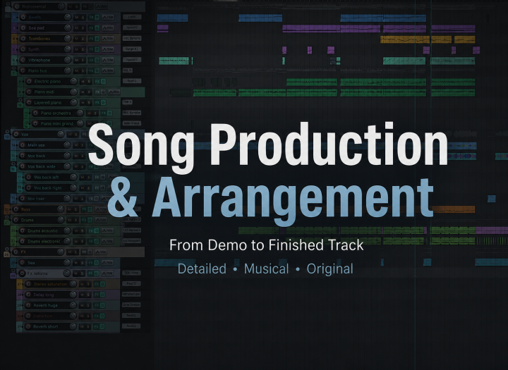 I will arrange and produce your song from demo to finished track