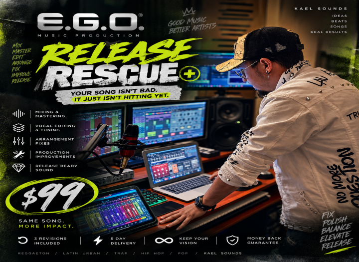 Release Rescue | Fix & Finish Your Reggaeton Song | Mixing, Mastering, Vocal Editing, Arrangement & Latin Urban Production | Song Makeover, Audio Repair & Final Polish