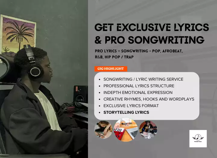 PRO SONGWRITING, LYRICS WRITING (EMOTIONAL+ INTELLECTUAL)
