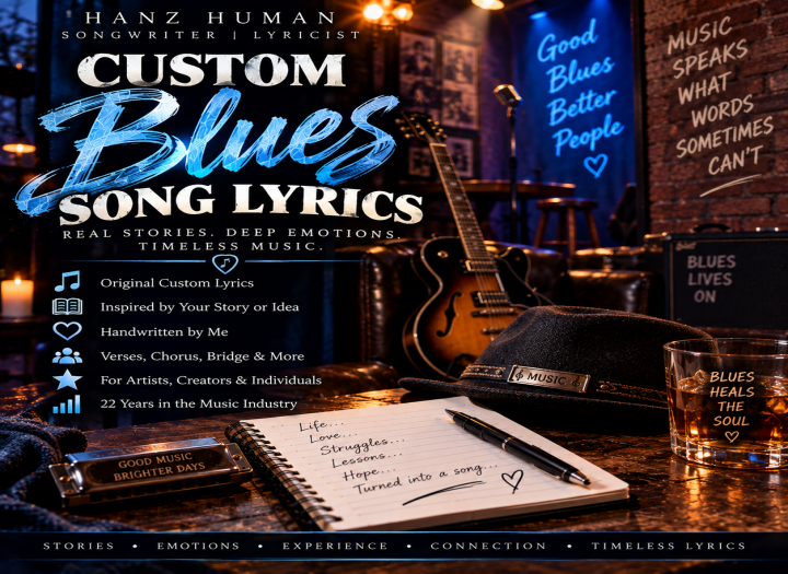 I Will Write Original Custom Blues Lyrics From Your Story