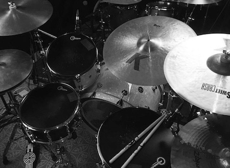 Full drumkit with percussion overdubs