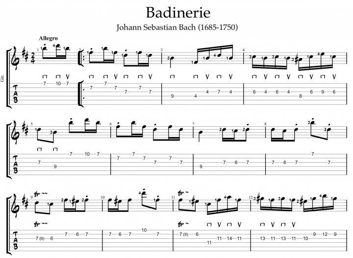 Accurate guitar tabs and sheet music