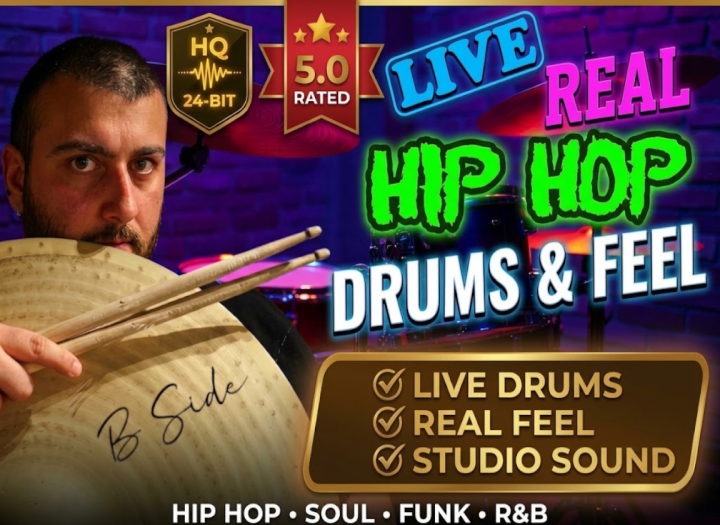 Live Hip-Hop & Rap Drum Tracks with Real Groove & Feel