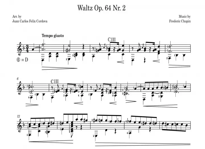 Guitar Arrangements on Sheet music
