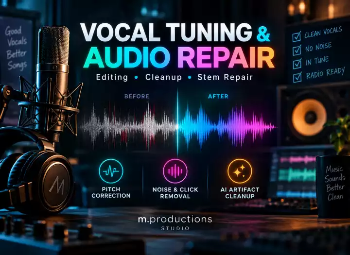 Pro Vocal Tuning, Editing, Audio Repair & Stem Cleanup