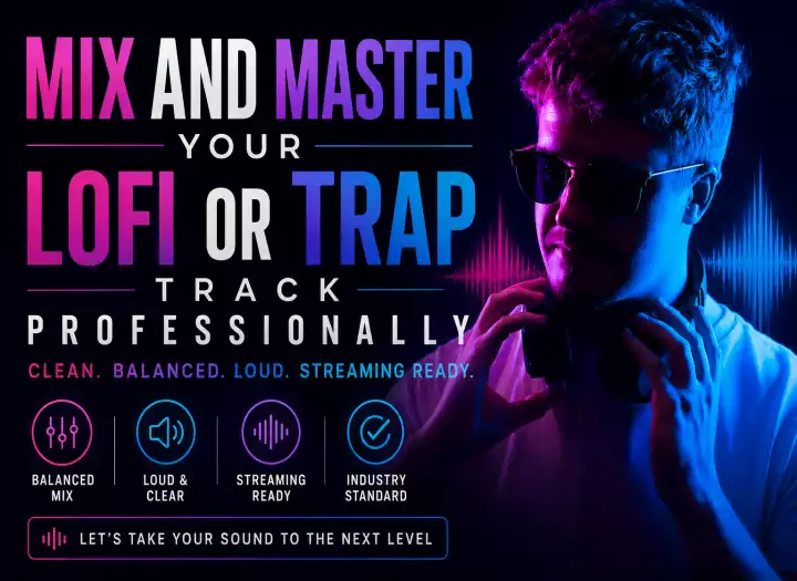 mix and master your lofi or trap track professionally