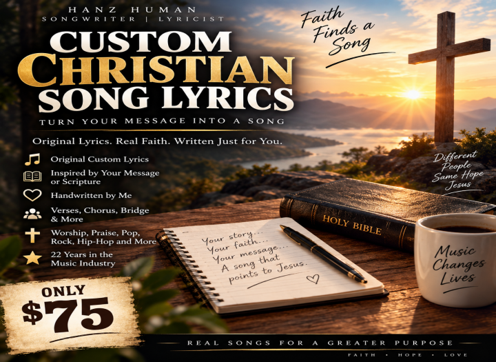 I Will Write Original Christian Worship or Praise Song Lyrics