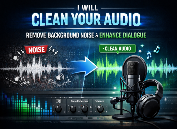 I will clean your audio and remove background noise