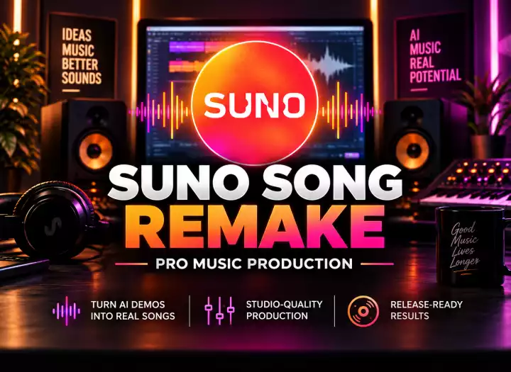 I will professionally recreate your Suno AI song into a release-ready production