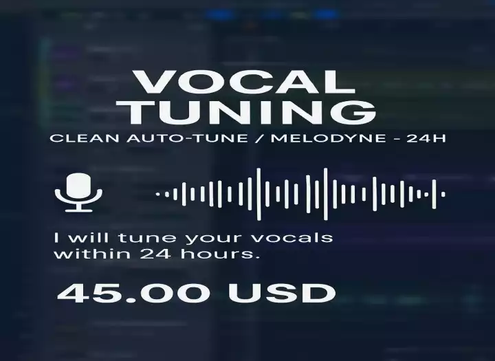Pro Vocal Tuning Pitch & Timing - Clean in 24hs