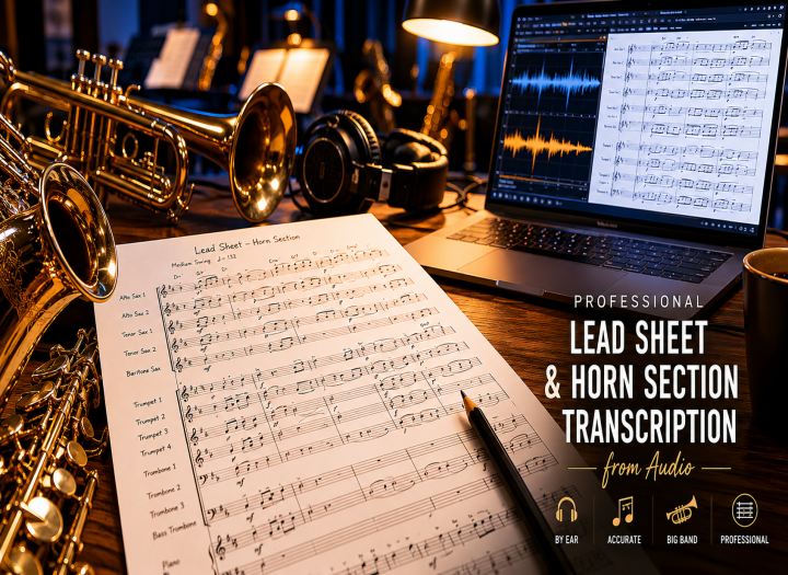 Professional Lead Sheet & Horn Section Transcription from Audio