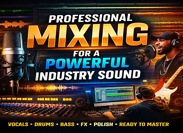 I will professionally mix your song for a clean, powerful, industry sound