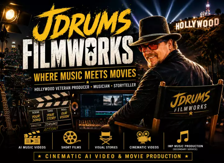 Have a song in your head but no band or studio? Jdrums brings your lyrics and melodies to life with hybrid AI/human production, live drums & pro mixing.
