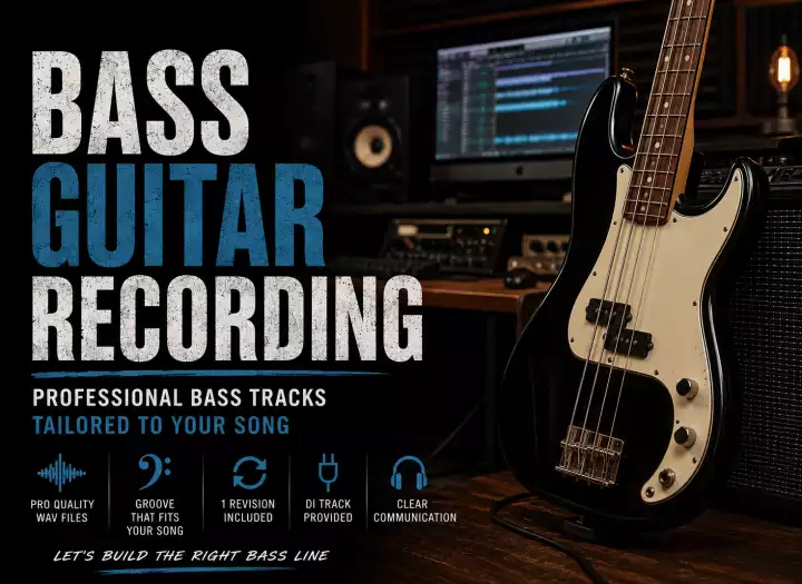 Professional Bass Guitar Recording for Your Song