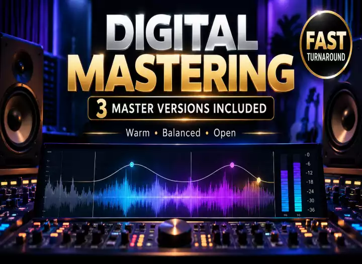 I'll Digitally Master Your Song and Deliver 3 Different Versions