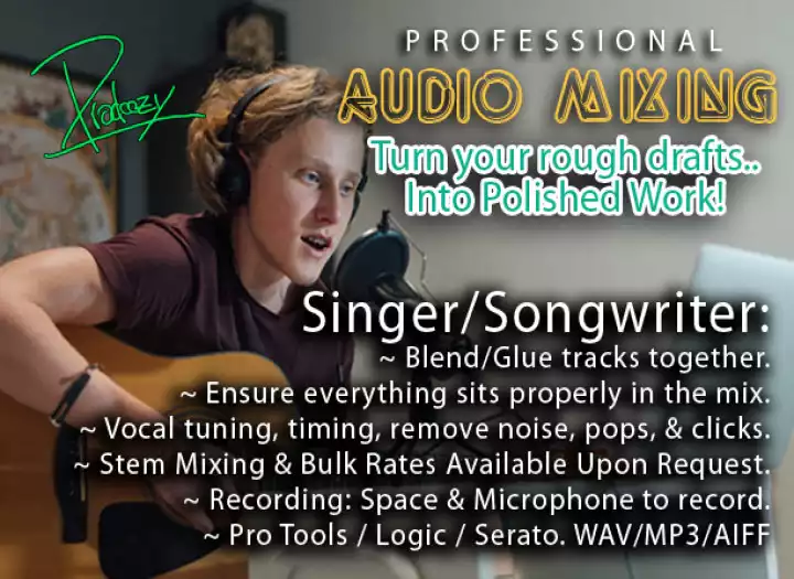 Singer-Songwriter Exclusive Audio Mixing Flat Rate Deal